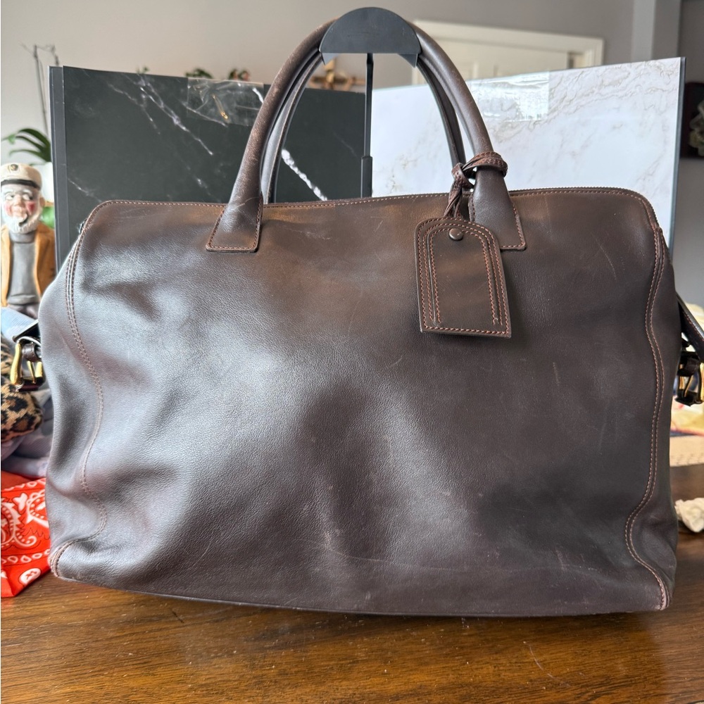 CHANEL Dark Brown Leather Duffel Bag - Picture 2 of 9